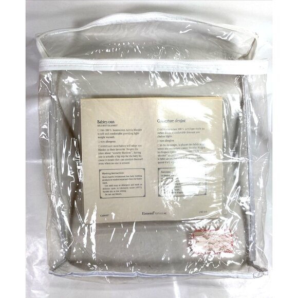 Vintage Bunny Esmond Dreamweaver Acrylic Baby Security Blanket Blue Satin Edge - Picture 10 of 11